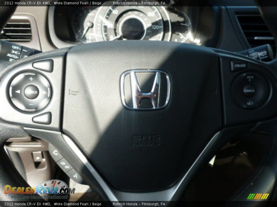 2012 Honda CR-V EX 4WD White Diamond Pearl / Beige Photo #20