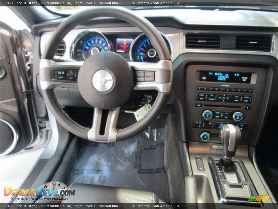 2014 Ford Mustang V6 Premium Coupe Ingot Silver / Charcoal Black Photo #9
