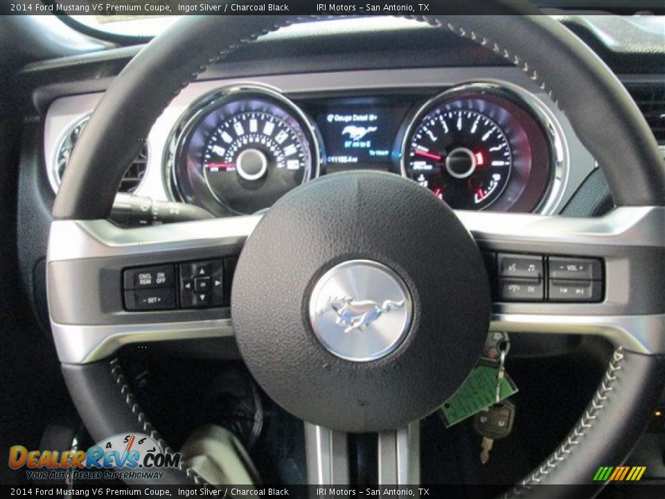 2014 Ford Mustang V6 Premium Coupe Ingot Silver / Charcoal Black Photo #17