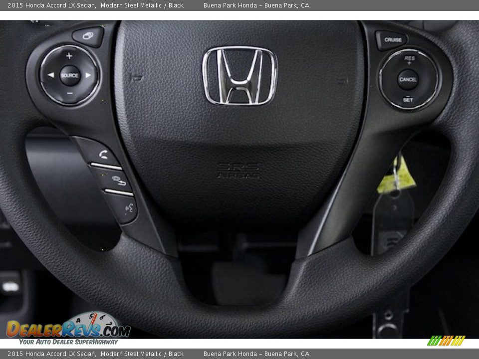 2015 Honda Accord LX Sedan Modern Steel Metallic / Black Photo #10