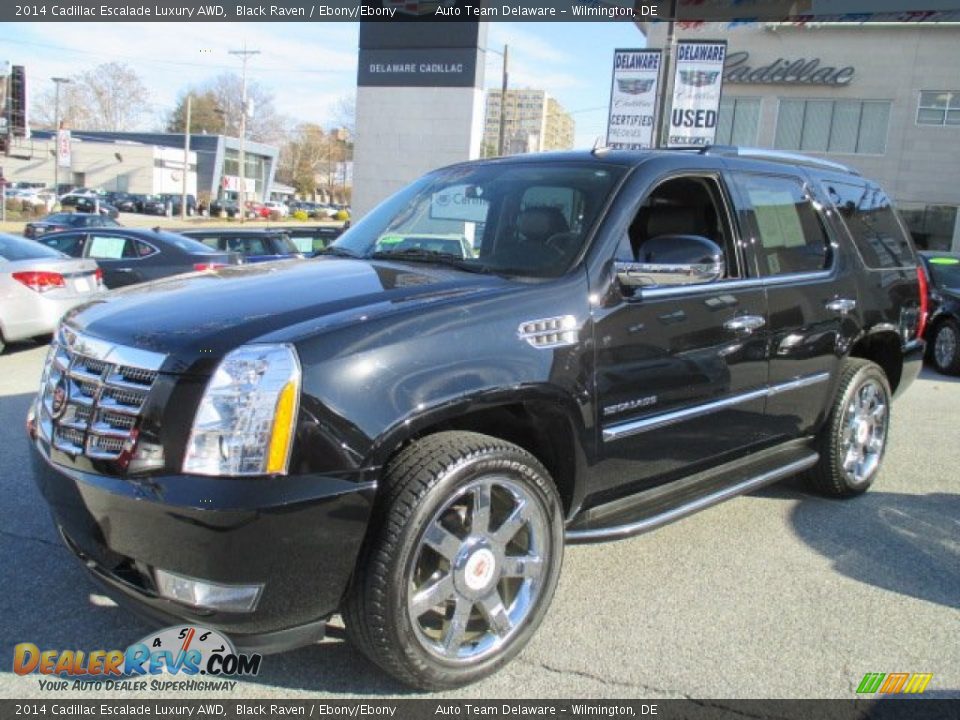 2014 Cadillac Escalade Luxury AWD Black Raven / Ebony/Ebony Photo #3