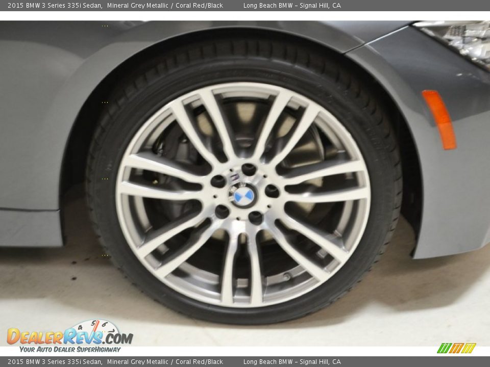 2015 BMW 3 Series 335i Sedan Mineral Grey Metallic / Coral Red/Black Photo #3