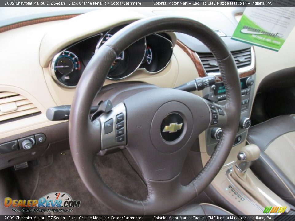 2009 Chevrolet Malibu LTZ Sedan Black Granite Metallic / Cocoa/Cashmere Photo #16
