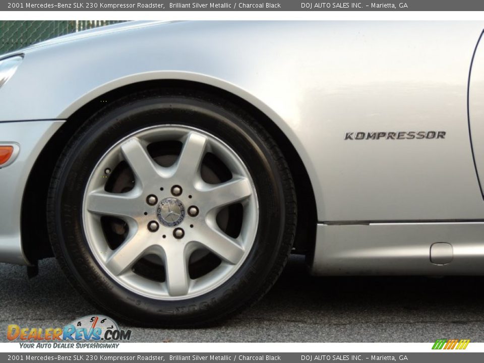 2001 Mercedes-Benz SLK 230 Kompressor Roadster Brilliant Silver Metallic / Charcoal Black Photo #25