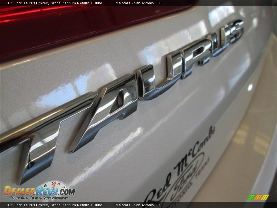 2015 Ford Taurus Limited White Platinum Metallic / Dune Photo #6