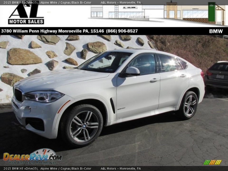 2015 BMW X6 xDrive35i Alpine White / Cognac/Black Bi-Color Photo #1