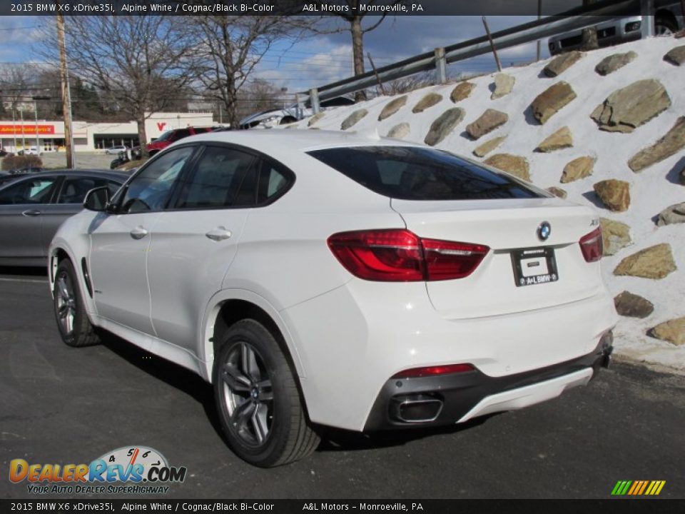 2015 BMW X6 xDrive35i Alpine White / Cognac/Black Bi-Color Photo #5