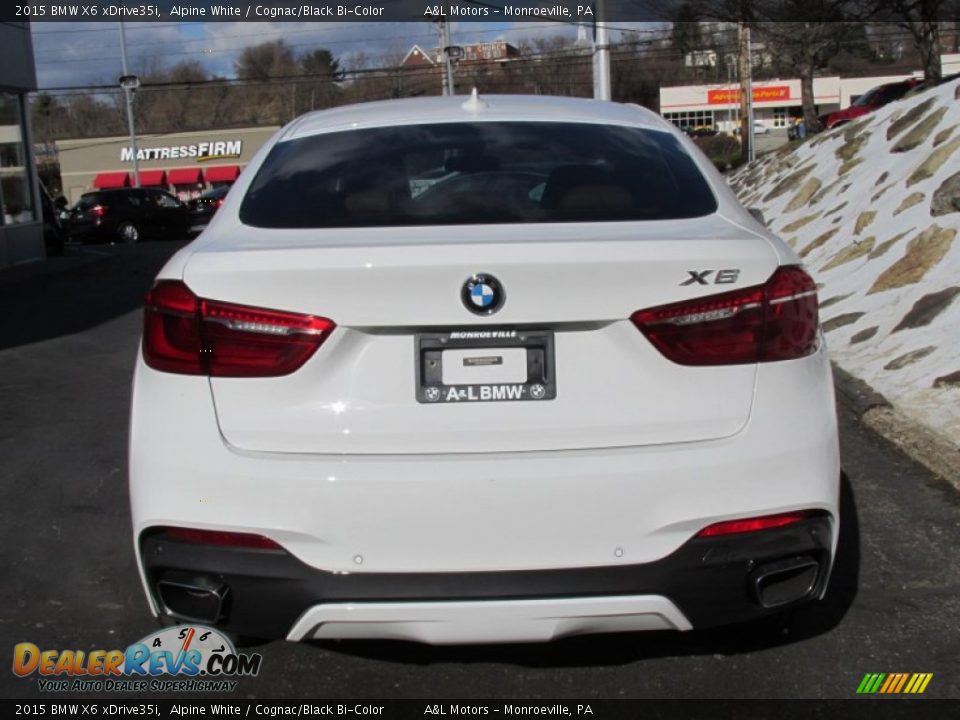 2015 BMW X6 xDrive35i Alpine White / Cognac/Black Bi-Color Photo #6