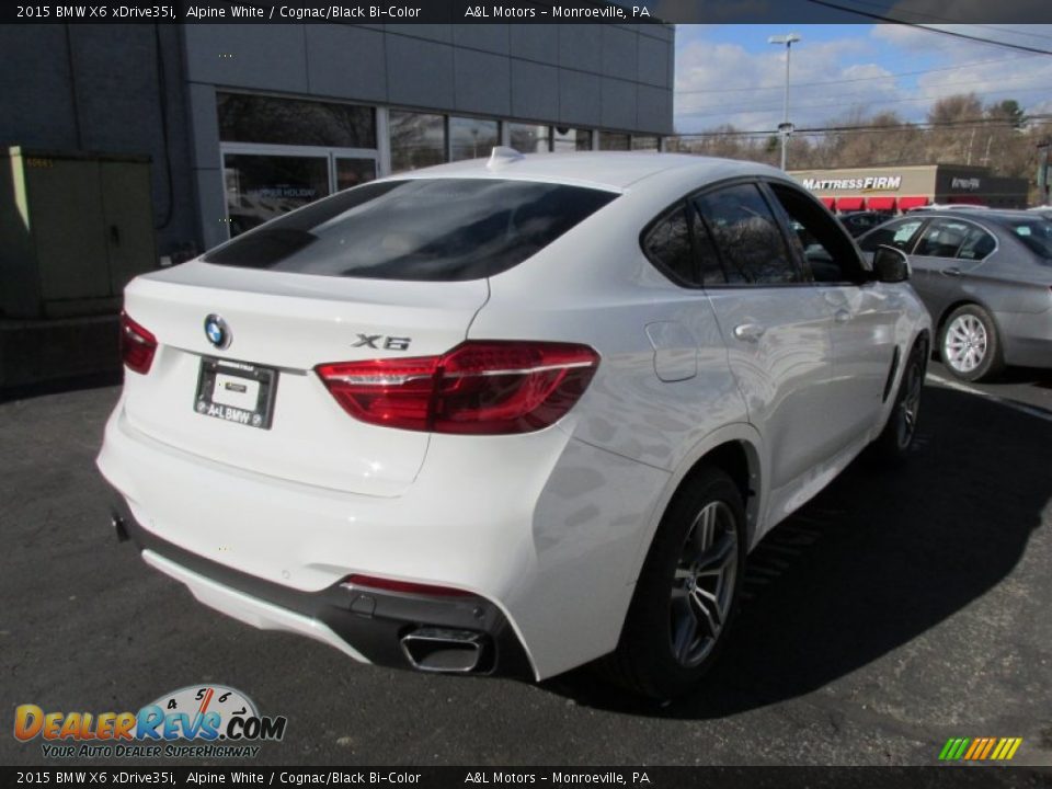 2015 BMW X6 xDrive35i Alpine White / Cognac/Black Bi-Color Photo #7