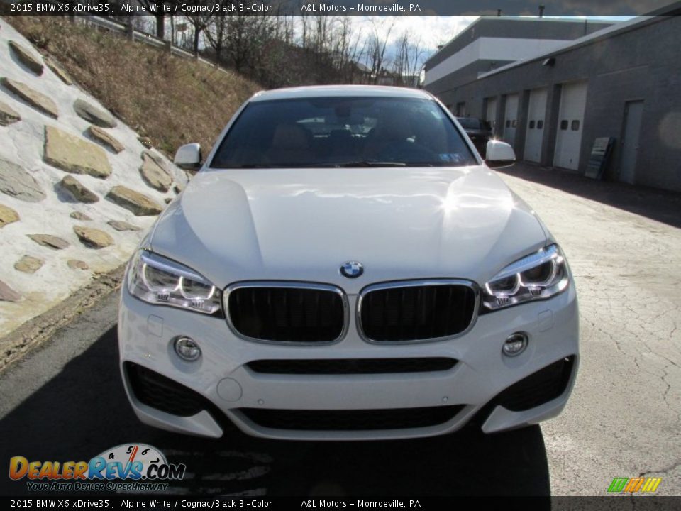 2015 BMW X6 xDrive35i Alpine White / Cognac/Black Bi-Color Photo #9