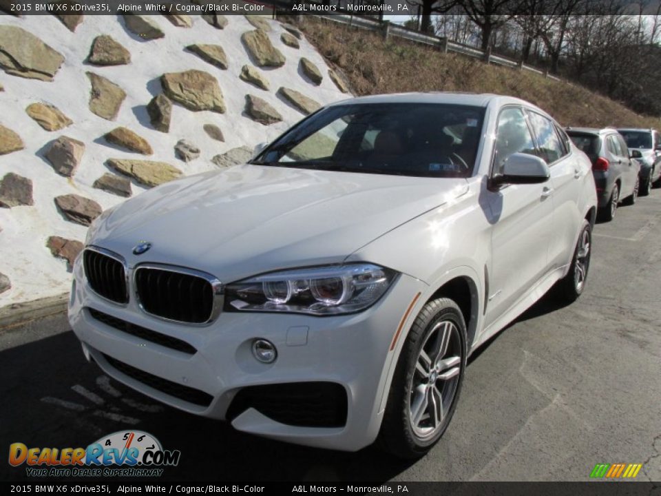 2015 BMW X6 xDrive35i Alpine White / Cognac/Black Bi-Color Photo #10
