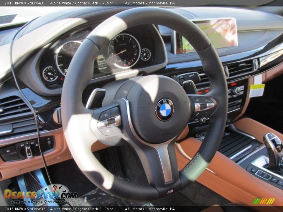 2015 BMW X6 xDrive35i Alpine White / Cognac/Black Bi-Color Photo #15