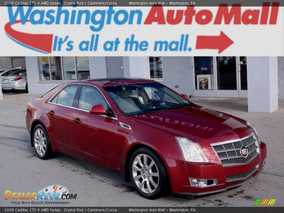 2008 Cadillac CTS 4 AWD Sedan Crystal Red / Cashmere/Cocoa Photo #1