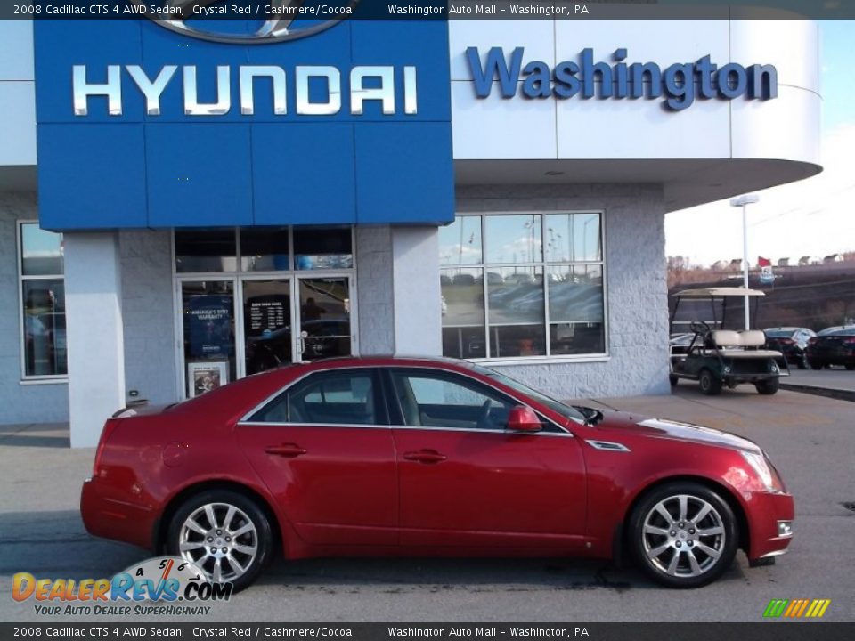 2008 Cadillac CTS 4 AWD Sedan Crystal Red / Cashmere/Cocoa Photo #2