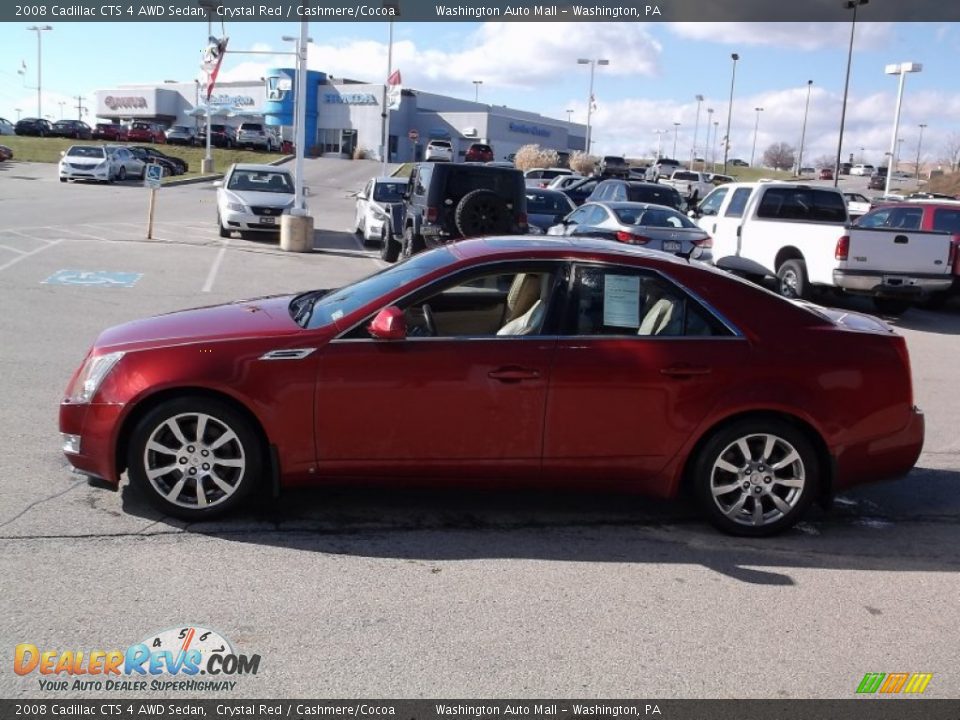 2008 Cadillac CTS 4 AWD Sedan Crystal Red / Cashmere/Cocoa Photo #6