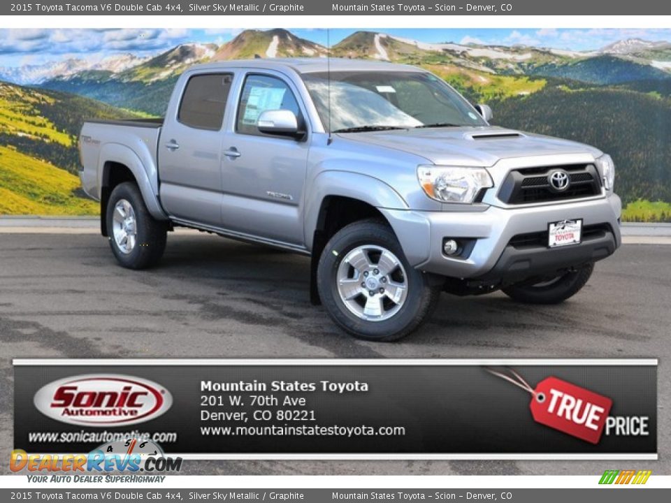 2015 Toyota Tacoma V6 Double Cab 4x4 Silver Sky Metallic / Graphite Photo #1