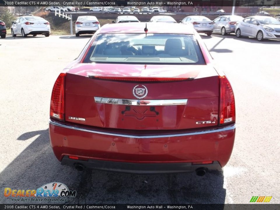 2008 Cadillac CTS 4 AWD Sedan Crystal Red / Cashmere/Cocoa Photo #8