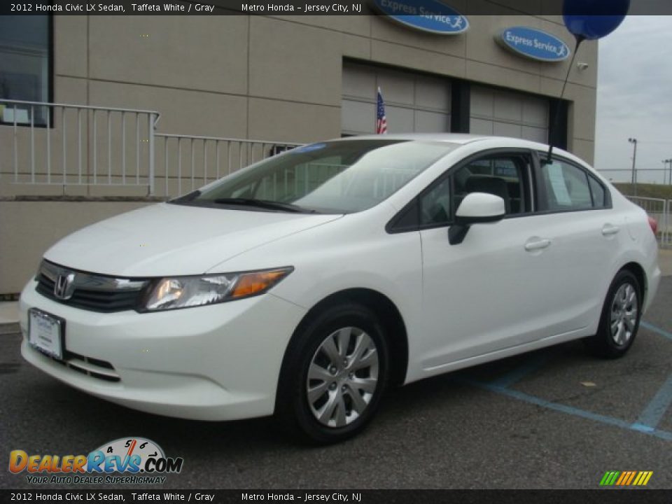 2012 Honda Civic LX Sedan Taffeta White / Gray Photo #1