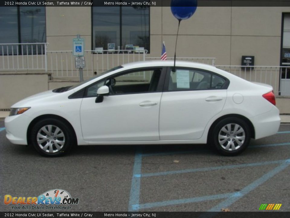 2012 Honda Civic LX Sedan Taffeta White / Gray Photo #3