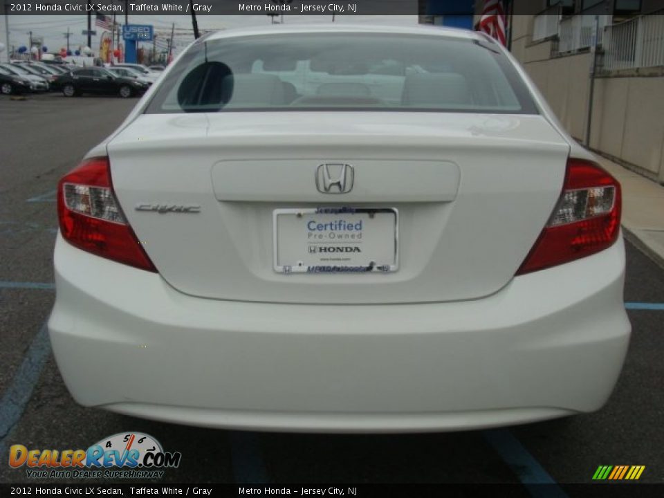 2012 Honda Civic LX Sedan Taffeta White / Gray Photo #5