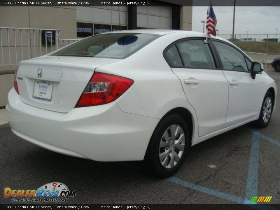 2012 Honda Civic LX Sedan Taffeta White / Gray Photo #6