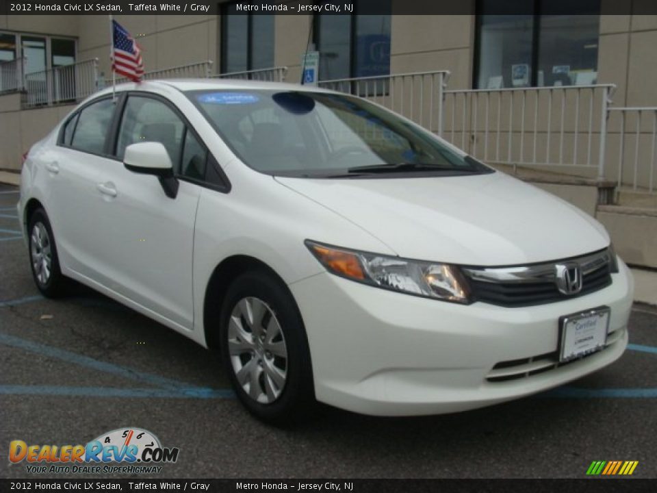 2012 Honda Civic LX Sedan Taffeta White / Gray Photo #8