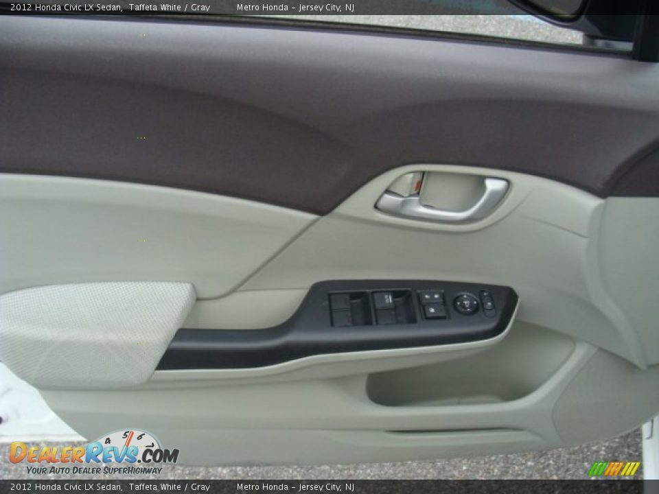 2012 Honda Civic LX Sedan Taffeta White / Gray Photo #9