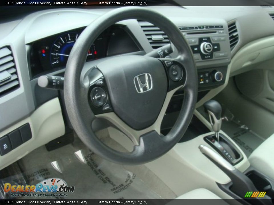 2012 Honda Civic LX Sedan Taffeta White / Gray Photo #11