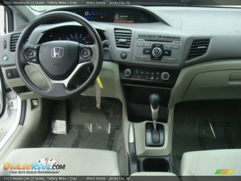 2012 Honda Civic LX Sedan Taffeta White / Gray Photo #13