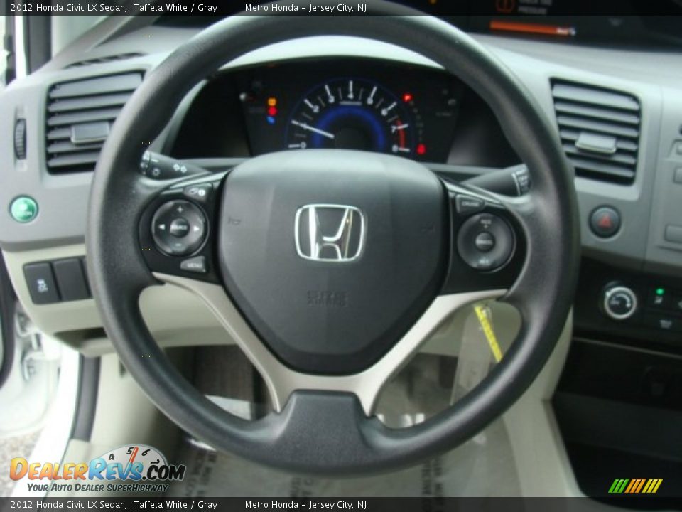 2012 Honda Civic LX Sedan Taffeta White / Gray Photo #14