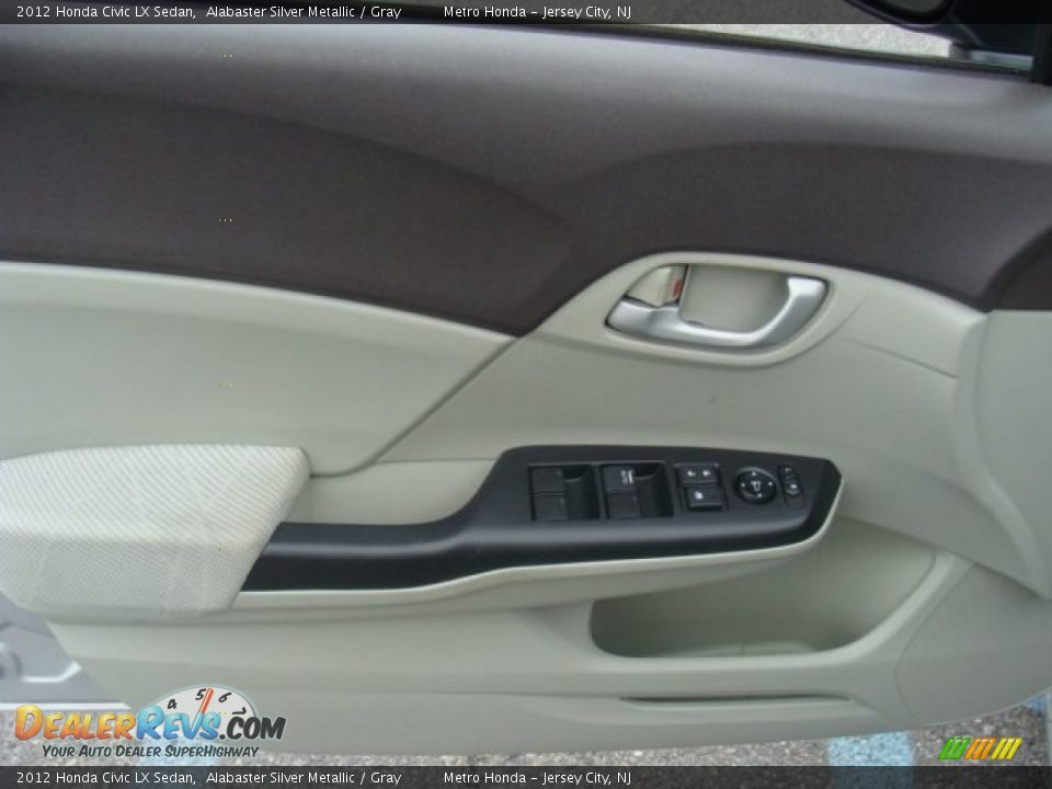 2012 Honda Civic LX Sedan Alabaster Silver Metallic / Gray Photo #9