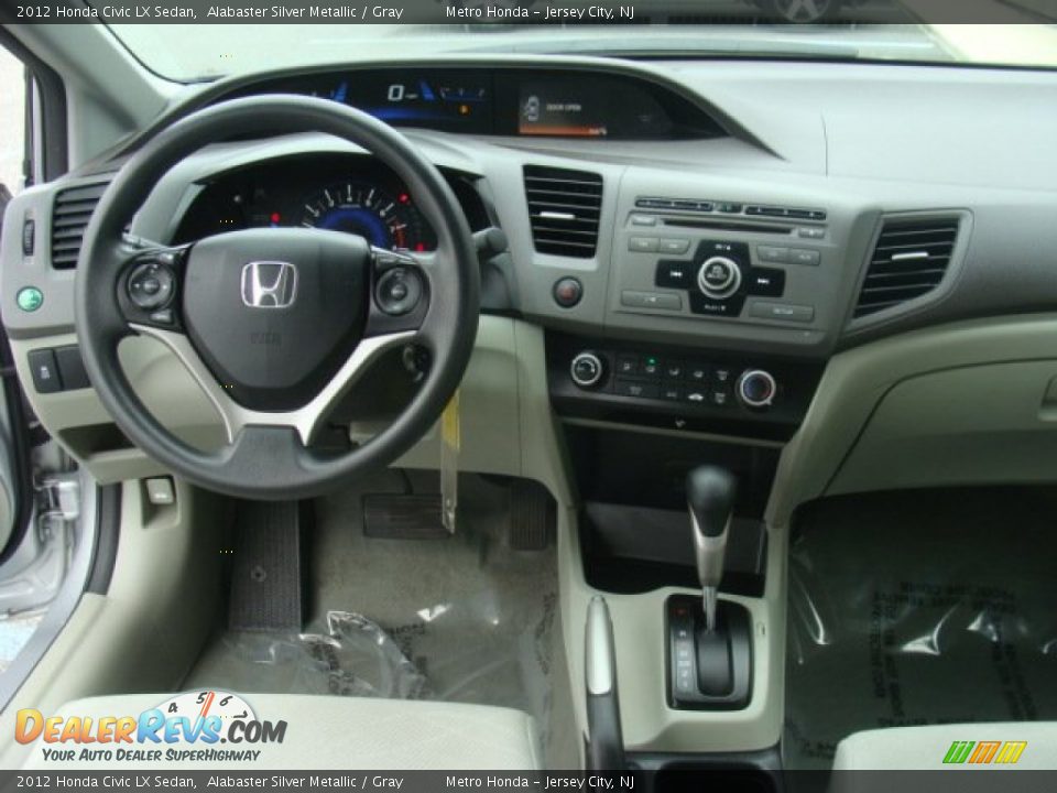 2012 Honda Civic LX Sedan Alabaster Silver Metallic / Gray Photo #12
