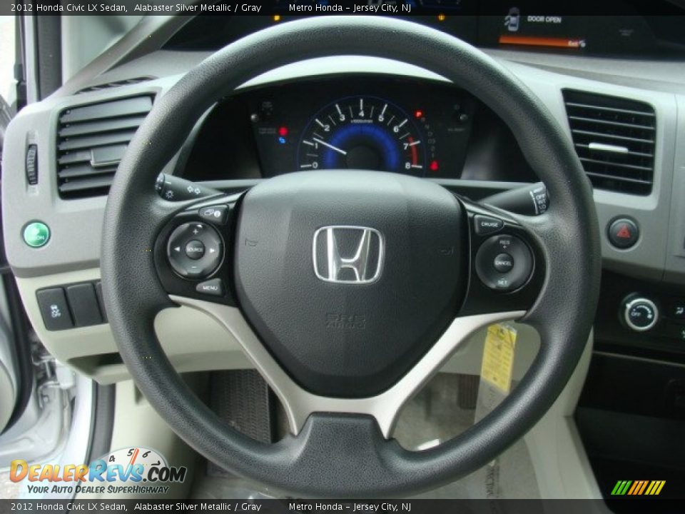 2012 Honda Civic LX Sedan Alabaster Silver Metallic / Gray Photo #13
