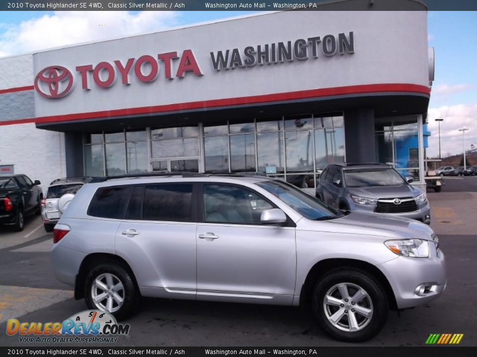 2010 Toyota Highlander SE 4WD Classic Silver Metallic / Ash Photo #2