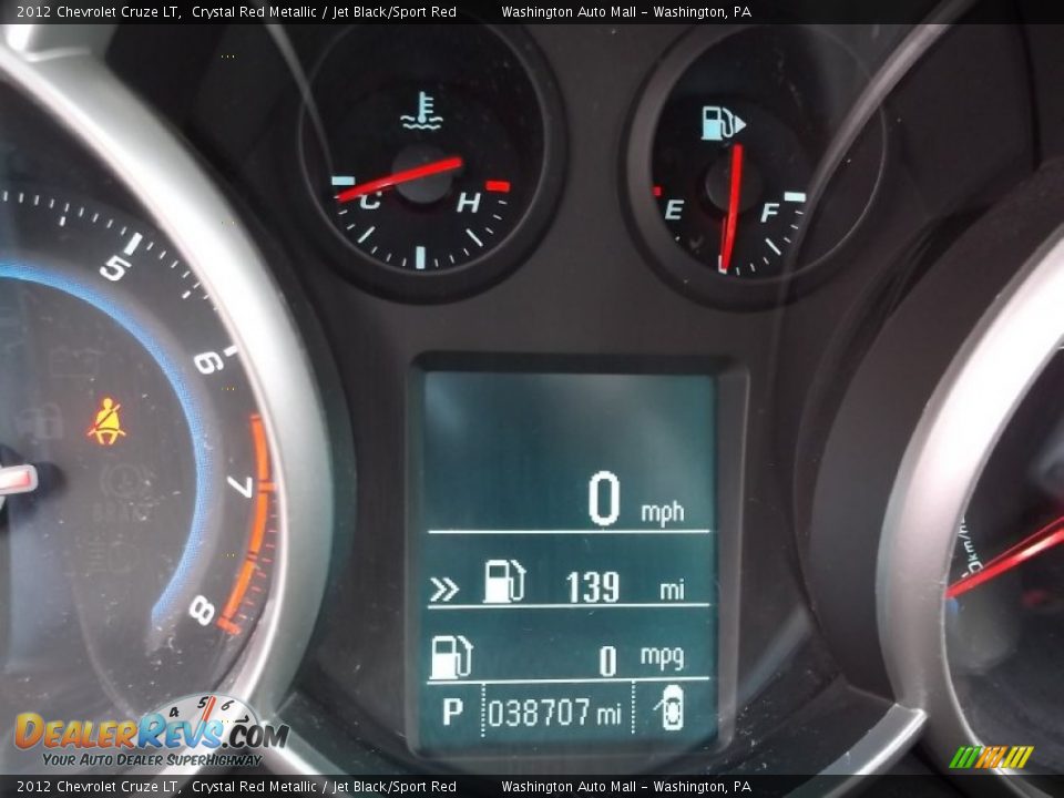 2012 Chevrolet Cruze LT Crystal Red Metallic / Jet Black/Sport Red Photo #20