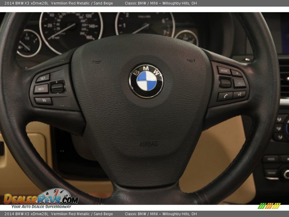 2014 BMW X3 xDrive28i Vermilion Red Metallic / Sand Beige Photo #9