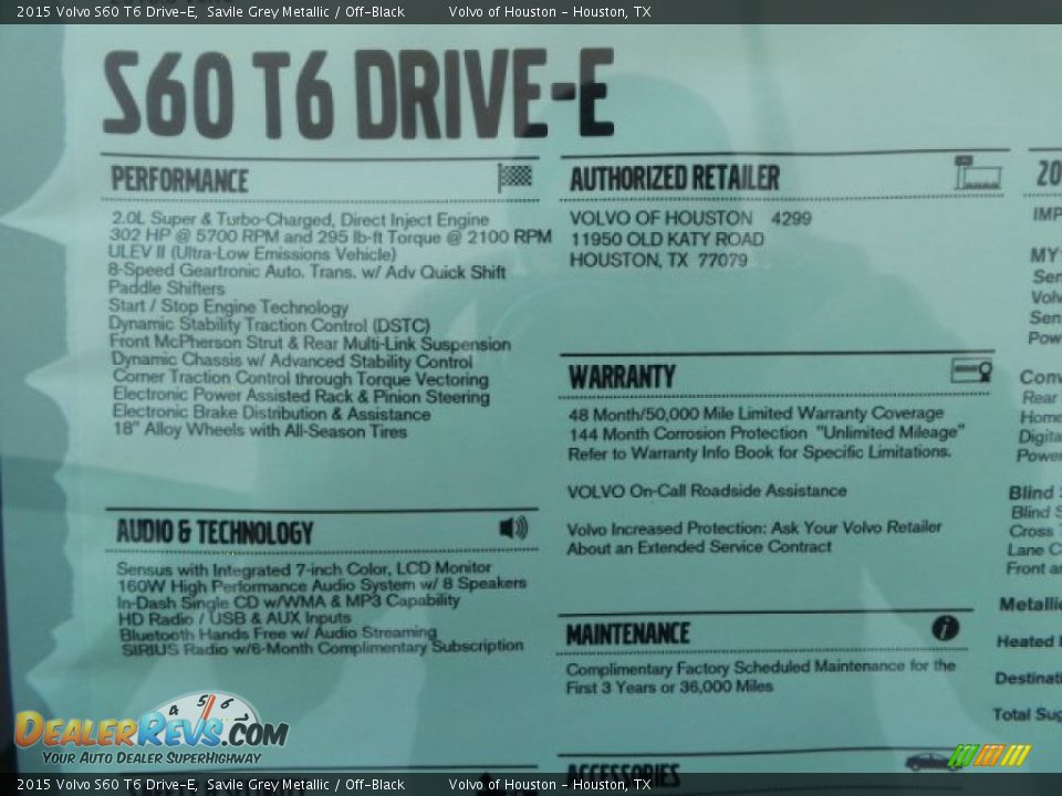 2015 Volvo S60 T6 Drive-E Savile Grey Metallic / Off-Black Photo #29