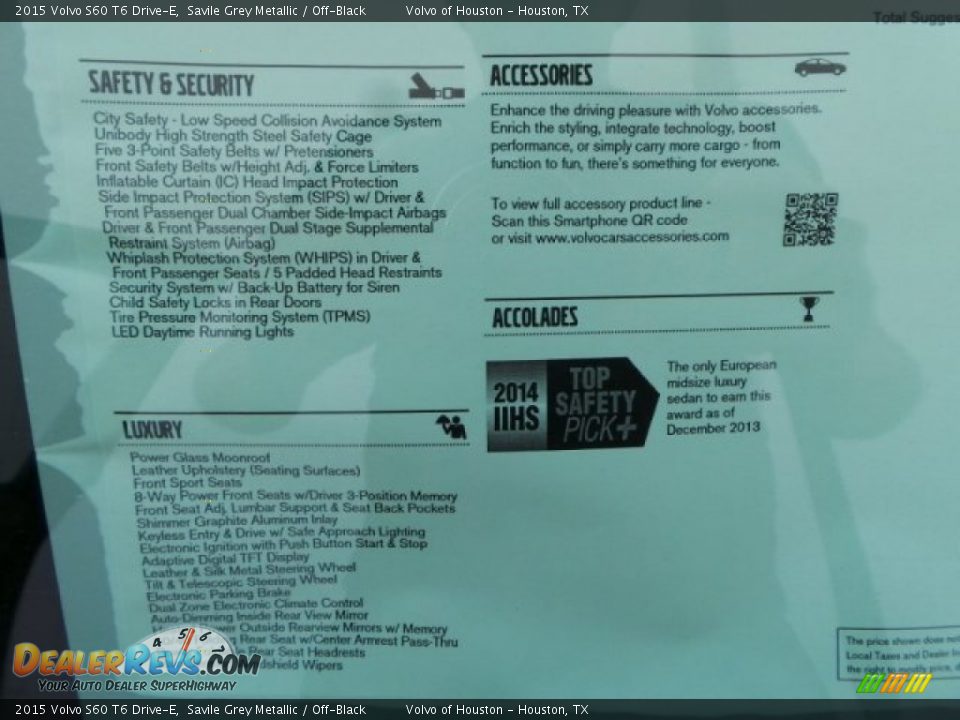 2015 Volvo S60 T6 Drive-E Savile Grey Metallic / Off-Black Photo #30