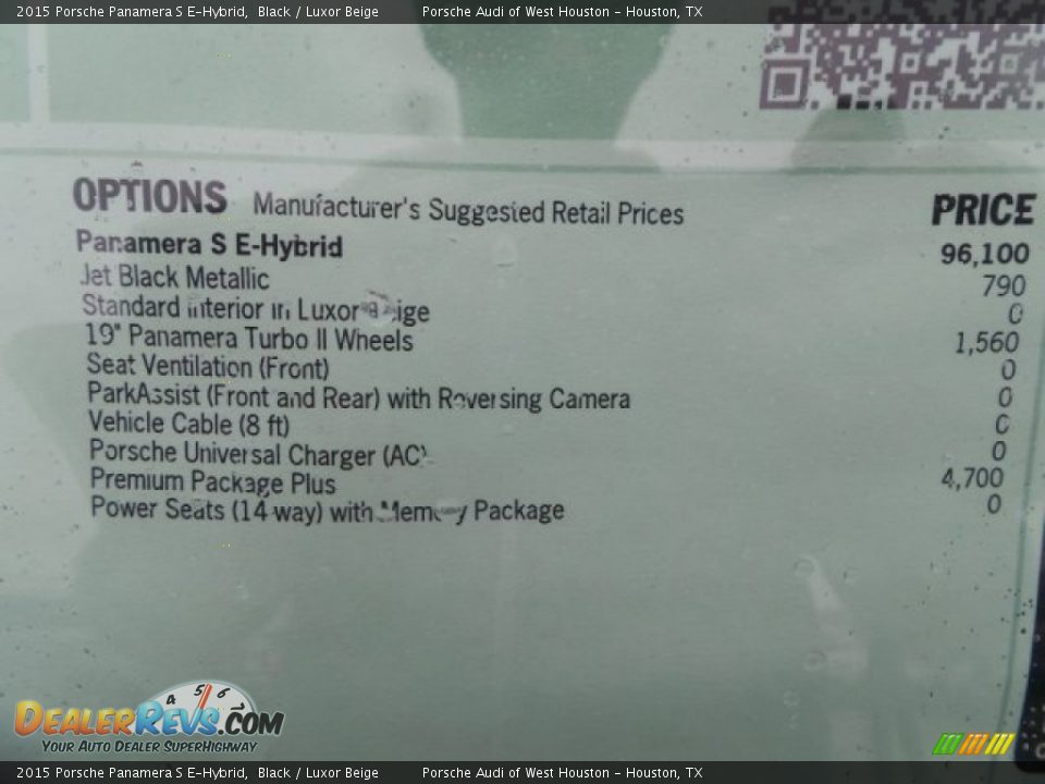 2015 Porsche Panamera S E-Hybrid Window Sticker Photo #33
