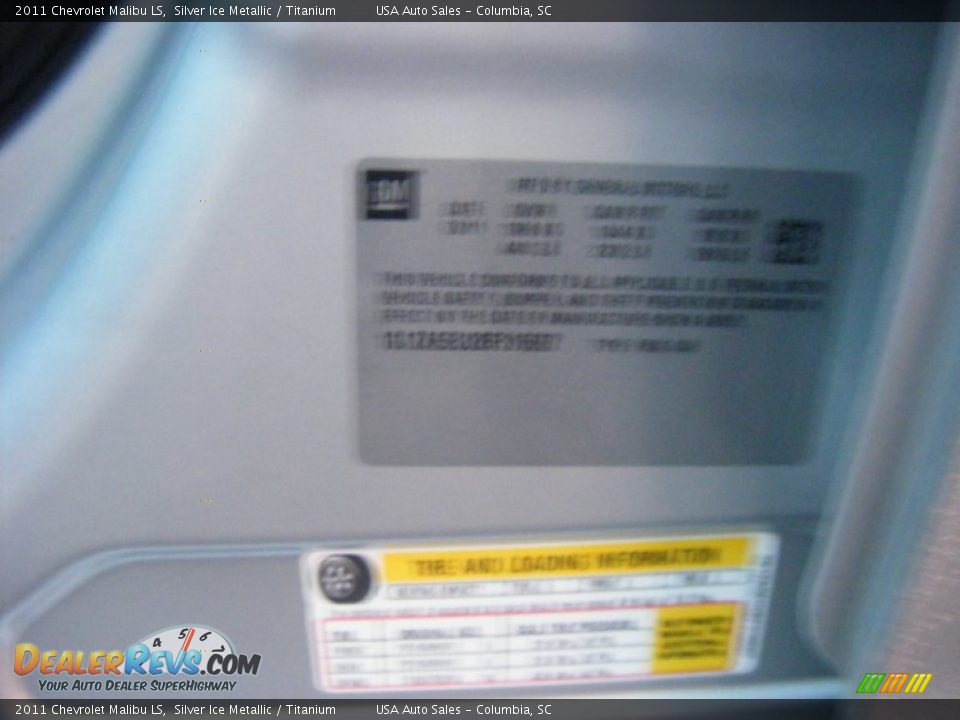 2011 Chevrolet Malibu LS Silver Ice Metallic / Titanium Photo #21