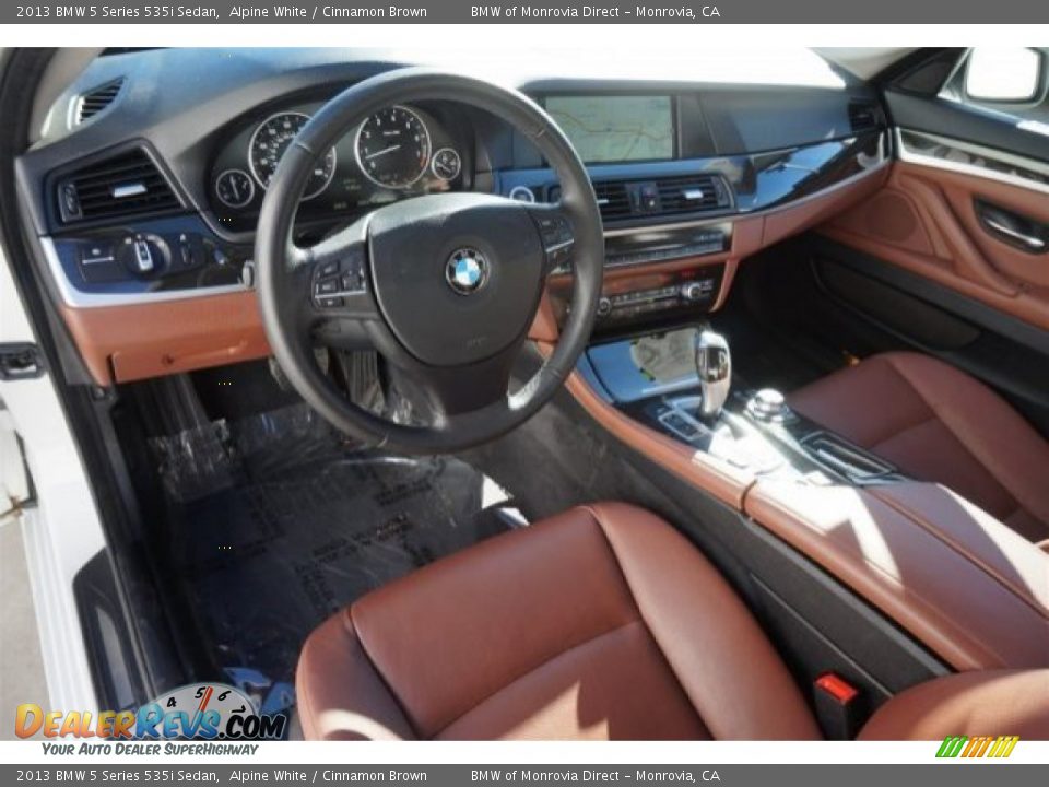 2013 BMW 5 Series 535i Sedan Alpine White / Cinnamon Brown Photo #9