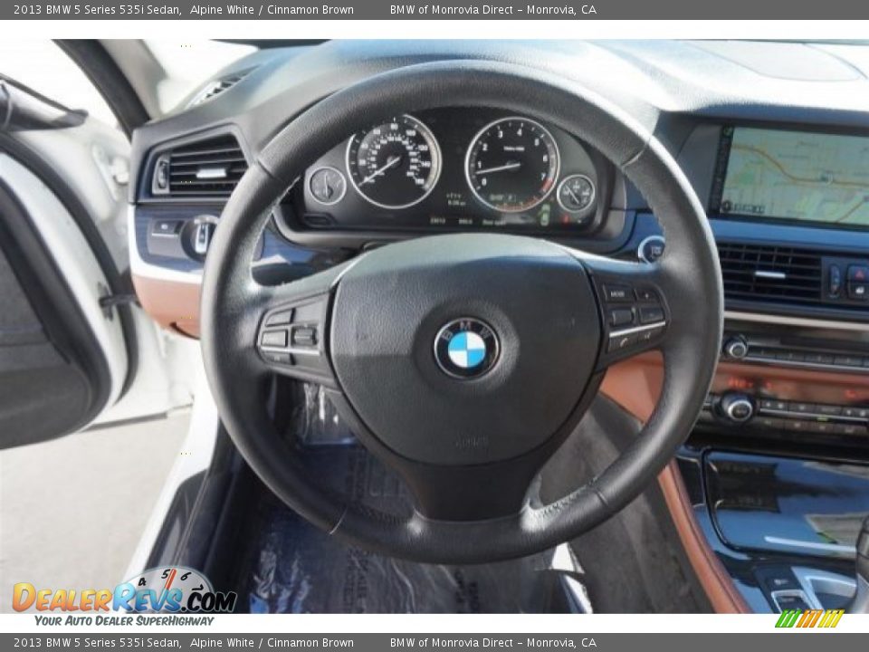 2013 BMW 5 Series 535i Sedan Alpine White / Cinnamon Brown Photo #25