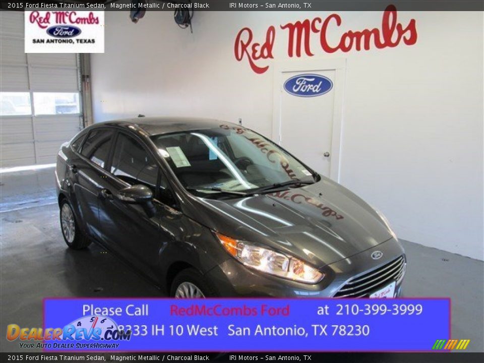2015 Ford Fiesta Titanium Sedan Magnetic Metallic / Charcoal Black Photo #1