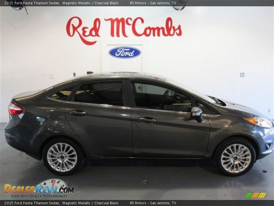2015 Ford Fiesta Titanium Sedan Magnetic Metallic / Charcoal Black Photo #8