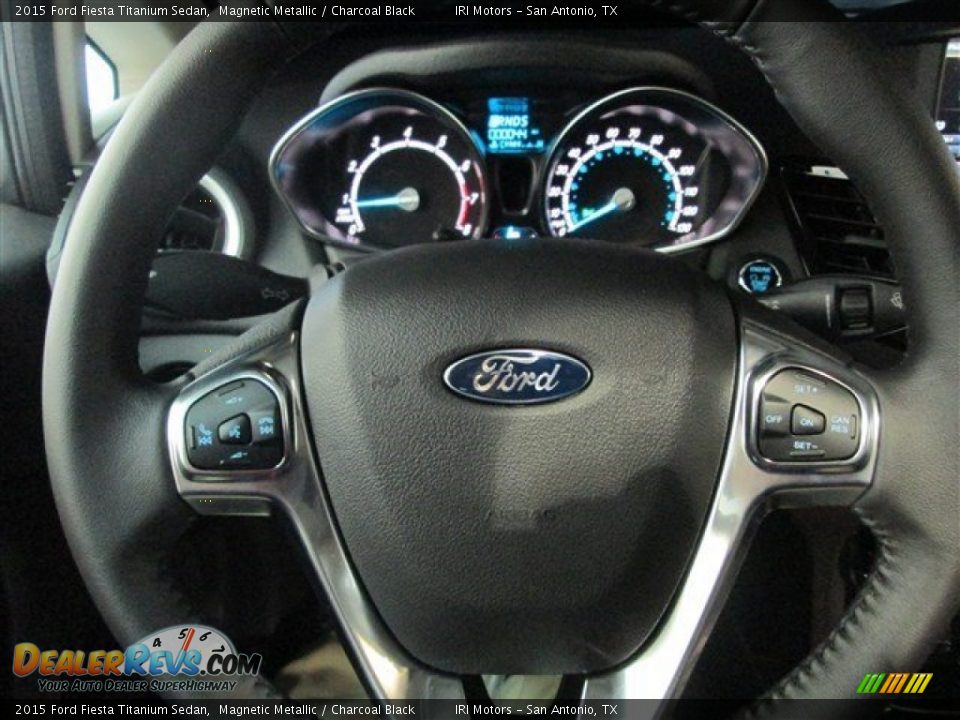 2015 Ford Fiesta Titanium Sedan Magnetic Metallic / Charcoal Black Photo #18