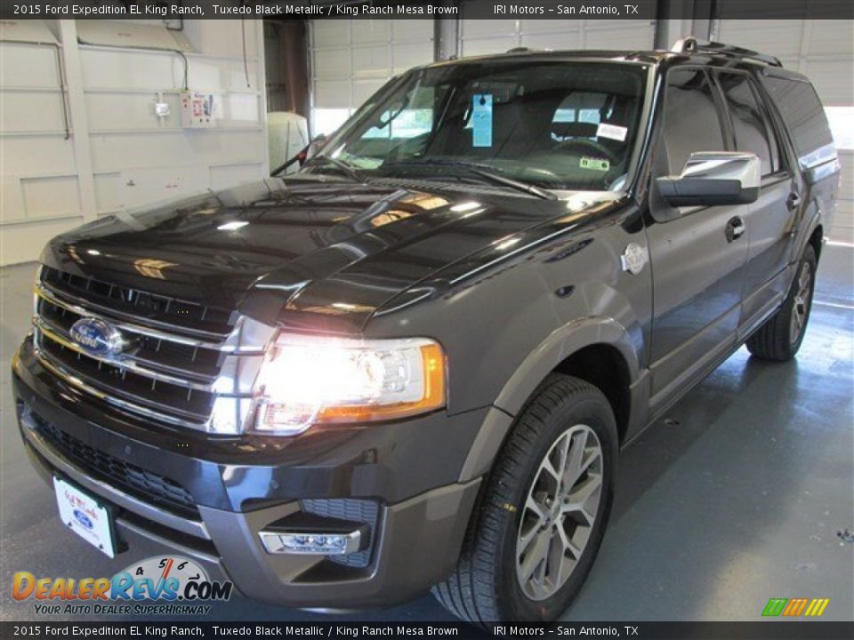 2015 Ford Expedition EL King Ranch Tuxedo Black Metallic / King Ranch Mesa Brown Photo #3