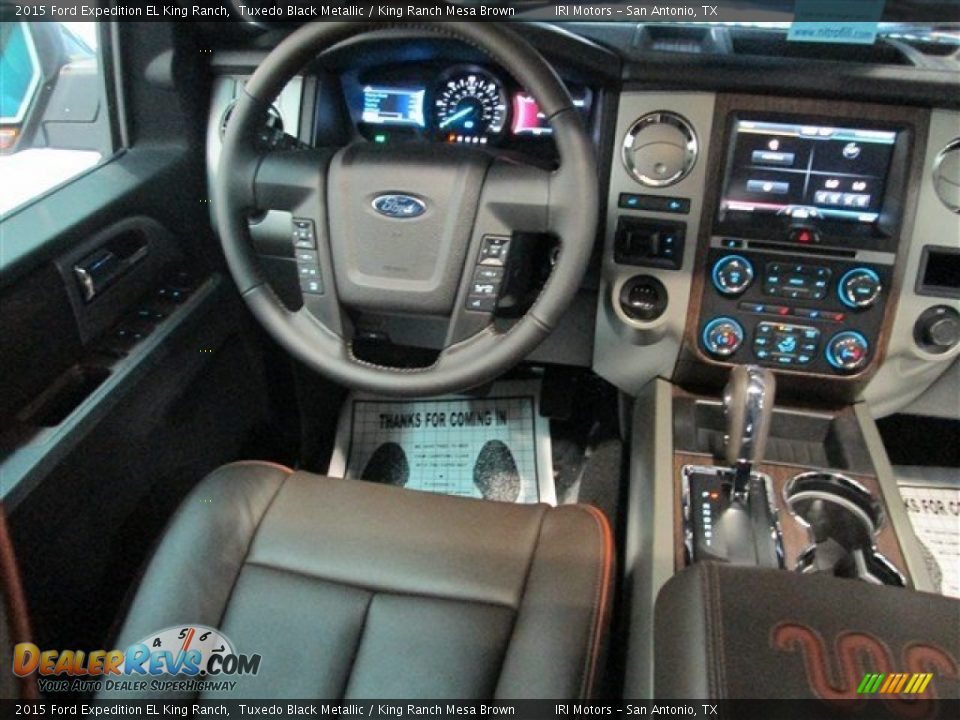 2015 Ford Expedition EL King Ranch Tuxedo Black Metallic / King Ranch Mesa Brown Photo #13