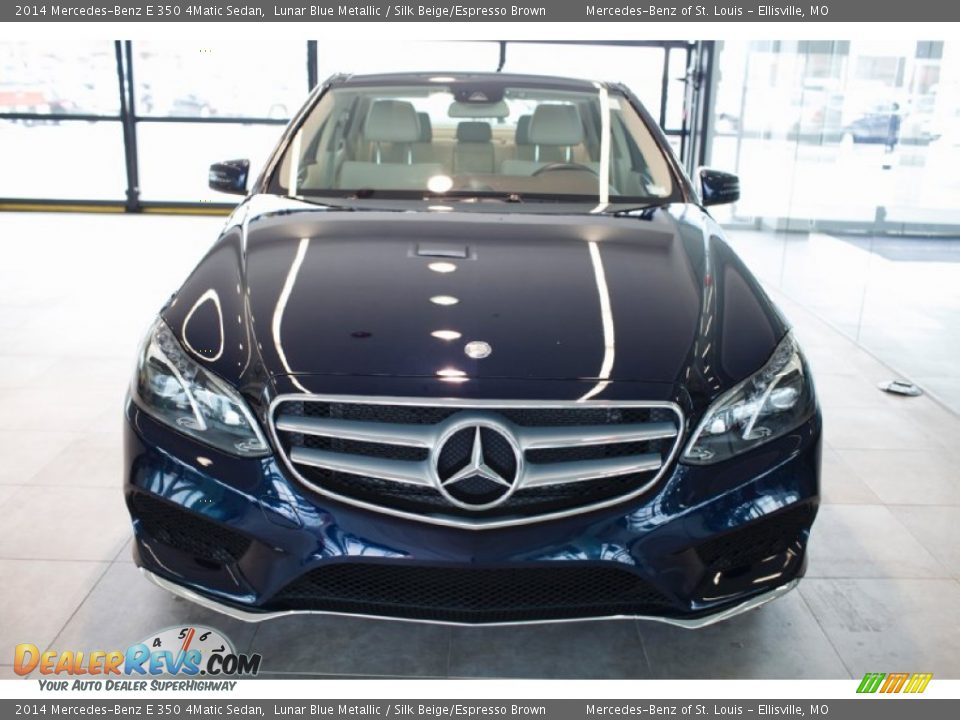 2014 Mercedes-Benz E 350 4Matic Sedan Lunar Blue Metallic / Silk Beige/Espresso Brown Photo #6