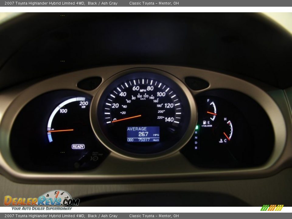 2007 Toyota Highlander Hybrid Limited 4WD Black / Ash Gray Photo #7