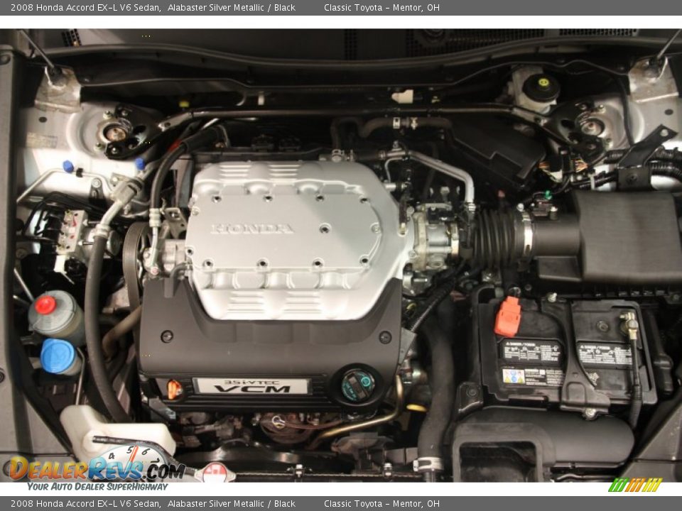 2008 Honda Accord EX-L V6 Sedan Alabaster Silver Metallic / Black Photo #21
